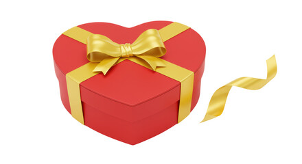 Isolated Heart-shaped Gift Box