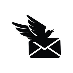Vector Illustration of Envelope with Wings – Fast Delivery and Express Mail Concept