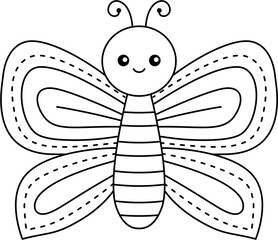 cute insect outline coloring printable worksheet activity