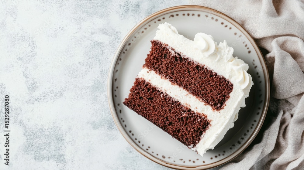 Aufkleber delectable slice of rich moist chocolate cake arranged on a decorative plate with a soft focus and n
