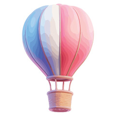 Obraz premium Hot air balloon flat vector illustration