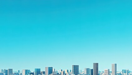 Obraz premium City Skyline Under Clear Blue Sky