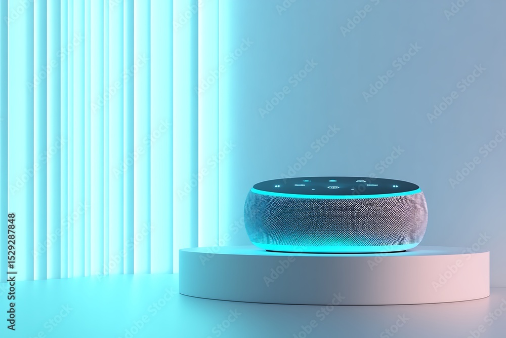 Poster mini smart device with 3d holographic touch-free control system.