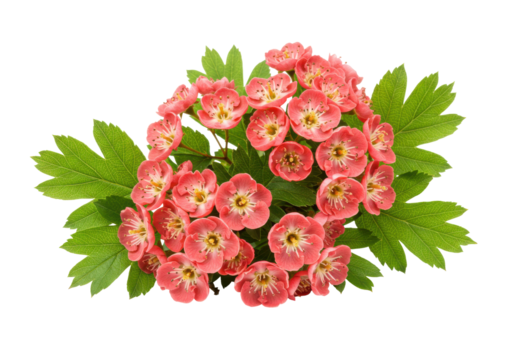 Vibrant bouquet of pink flowers surrounded by lush green leaves, ideal for decoration - Powered by Adobe
