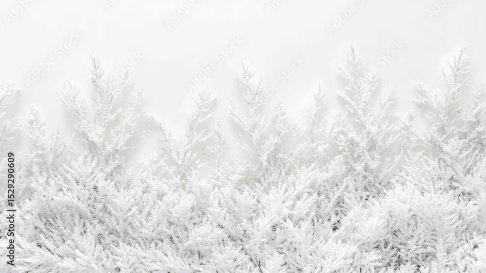Poster a scenic view of a group of trees covered in snow on a cold winter day