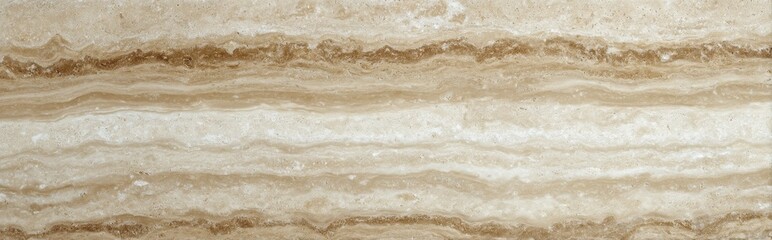 Travertine cross-cut stone surface in beige tones with linear and organic patterns
