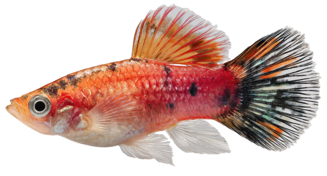 molly fish isolated on transparent background