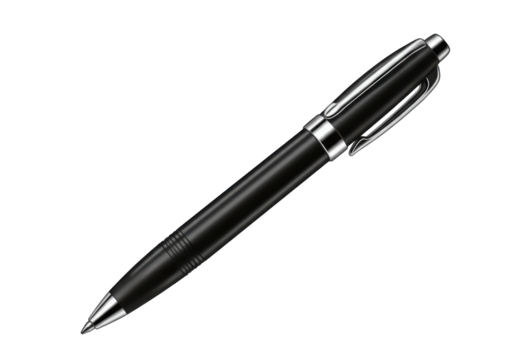 A sleek black pen lying on a clean surface, ideal for writing notes or signing documents