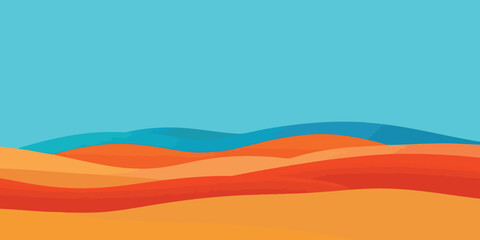 Abstract landscape of layered hills
