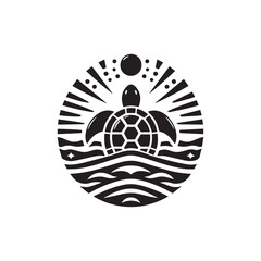 turtle logo, editable vector image