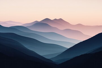 Obraz premium Misty Mountain Range at Dawn