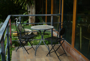 dining table in a restaurant