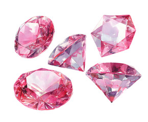 Watercolor Pink Diamonds Set