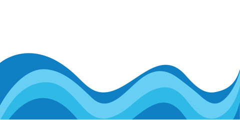 Blue ocean waves. Water wave abstract design. 
Seamless sea waves layered vector background. Water wave pattern design. 