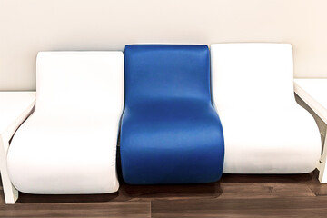 Empty leather material coated seats inside modern interior