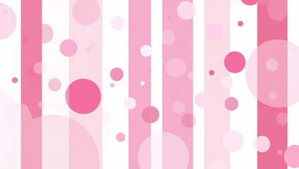 Abstract Pink Circles And Stripes Pattern