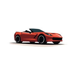 Obraz premium Sleek Red Convertible Sports Car Design, Vector Art Illustration. A captivating image showcasing speed and luxury.