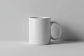 Obraz premium White Ceramic Mug Mockup On Light Background