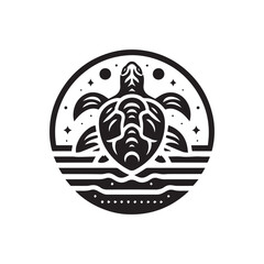 turtle logo, editable vector image