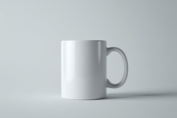 Fototapeta premium Blank White Mug On Light Gray Background