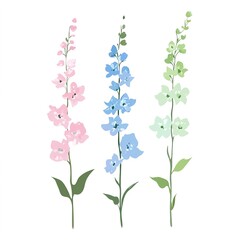 Delicate Watercolor Flowers In Pastel Tones