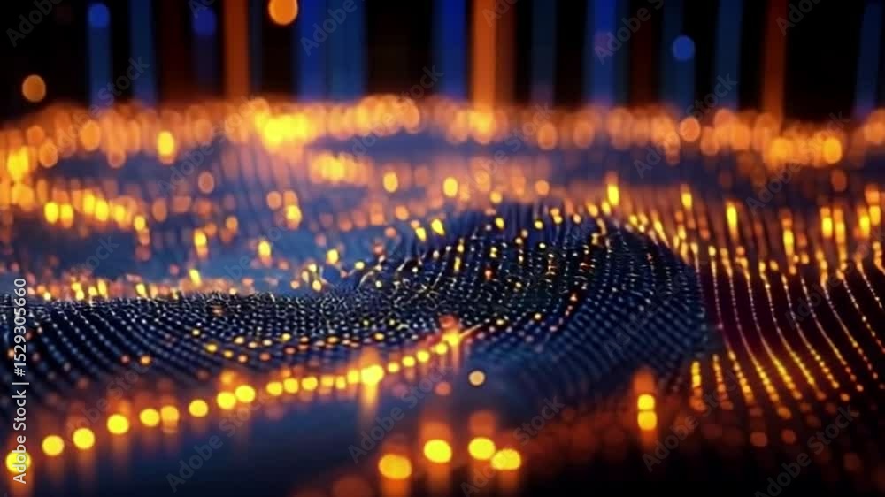 Poster abstract digital pattern of glowing points