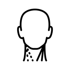 Neck kinesio tape outline icon. Elastic therapeutic tape. Muscles swelling and pain reduction. Decreasing pain and stiffness. Joints and ligaments support. Isolated line symbol illustration