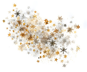 Watercolor Snowflakes and Stars Background - Festive Winter Holiday Design