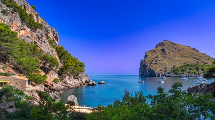 Cala Sa Calobra, Beaches of Sa Calobra, Natural Monument del Torrent de Pareis, Escorca,...