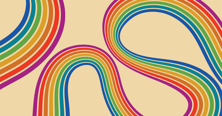 abstract retro background with rainbow color stipes 