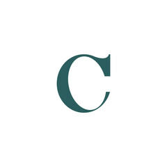 Logo Abstract Simple Initial Letter C Vector on White Background