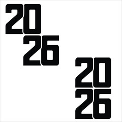 2026 new year text typography design