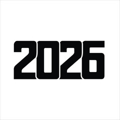2026 new year text typography design