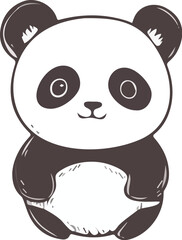 Cute Panda Bear Vector Illustration Isolated on White Background Perfect for Childrens Books Greeting Cards Invitations Wall Art and Apparel Design