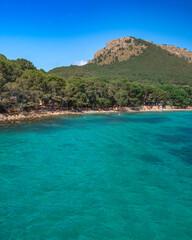 Formentor Beach, Blue Flag Beach, Formentor Peninsula, Pollensa Bay, Comarca Sierra de Tramuntana, Mediterranean Sea, Mallorca, Islas Baleares, Spain, Europe