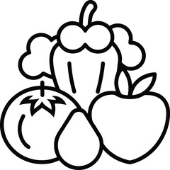 Fresh Vegetables Outline: Healthy Food

