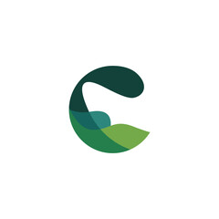 Logo Abstract Simple Initial Letter C Vector on White Background