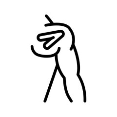 Neck kinesio tape outline icon. Elastic therapeutic tape. Muscles swelling and pain reduction. Decreasing pain and stiffness. Joints and ligaments support. Isolated line symbol illustration