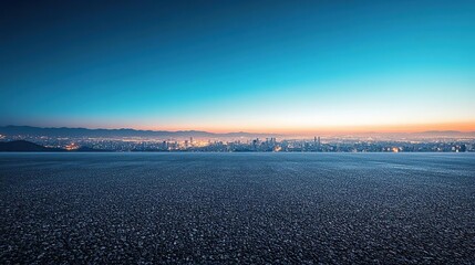 City Skyline View with Clear Blue Sky – Aerial Urban Landscape