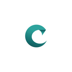Logo Abstract Simple Initial Letter C Vector on White Background