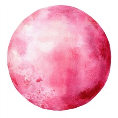 Obraz premium Pink watercolor flate sphere background art illustration.