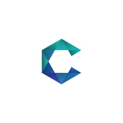 Logo Abstract Simple Initial Letter C Vector on White Background