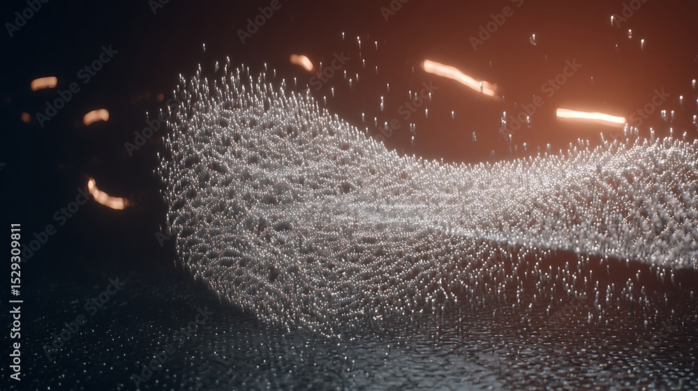 Fototapete digital simulation with light and particles