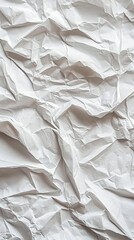 Top View of Wrinkled White Paper Texture Background