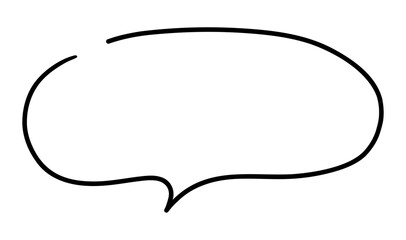 手書きの吹き出しのベクターイラスト。単品、フレーム、シンプル、ふきだし