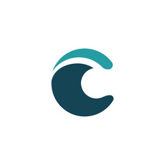 Logo Abstract Simple Initial Letter C Vector on White Background