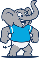 Fototapeta premium Smiling elephant mascot vector.