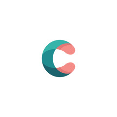 Logo Abstract Simple Initial Letter C Vector on White Background
