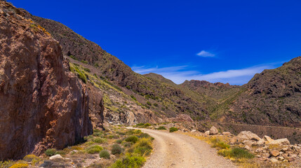 Vela Blanca Volcanic Dome, Cabo de Gata-Níjar Natural Park, UNESCO Biosphere Reserve, Hot Desert Climate Region, Almería, Andalucía, Spain, Europe