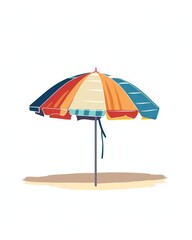 Obraz premium Front view colorful beach umbrella illustration architecture protection.